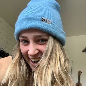 Light blue beanie!